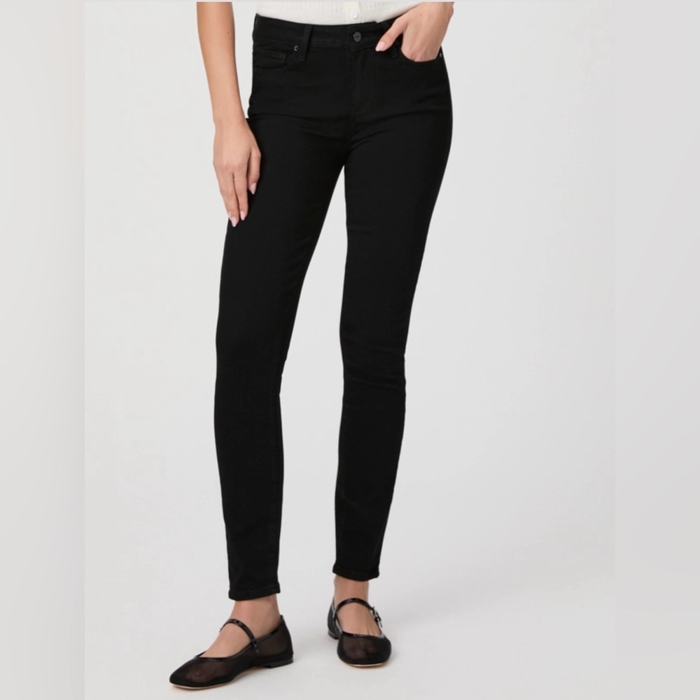 PAIGE - Black Verdugo Ankle Skinny Jeans Size 25 Black Shadow